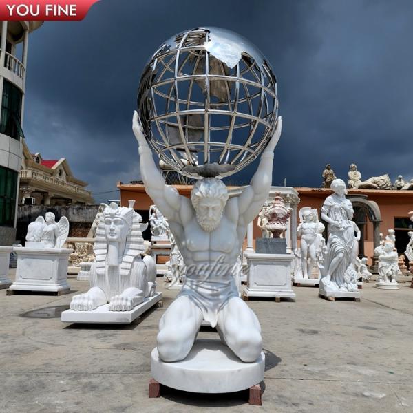Famous Hand Carved Natural Stone Atlas Marble Sculpture