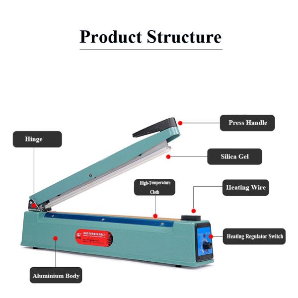 4 кг Вместимость DUOQI SF-400A Ручной тип ручной импульсной уплотнитель для упаковки алюминиевого тепла