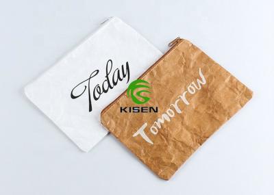 Washed Zipper Tyvek Shopping Bag Portable For Pencil Silk Screen Printing