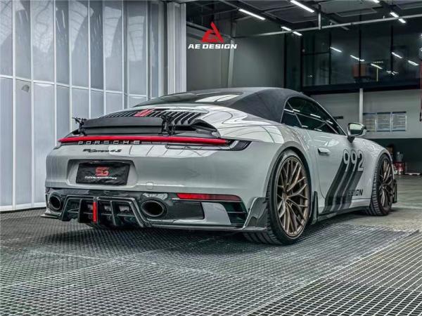For Porsche 992s Carbon Fiber Body Kit 992s AE Style Dry Carbon Fiber Front Lip Diffuser Spoiler Side Skirt