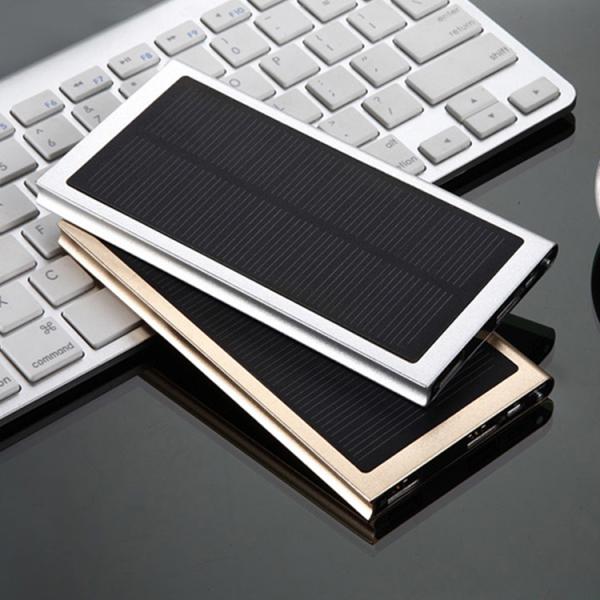 Super Slim Allumium 10000mAh  Solar Power Charging Waterproof Solar Power Bank with Flash light