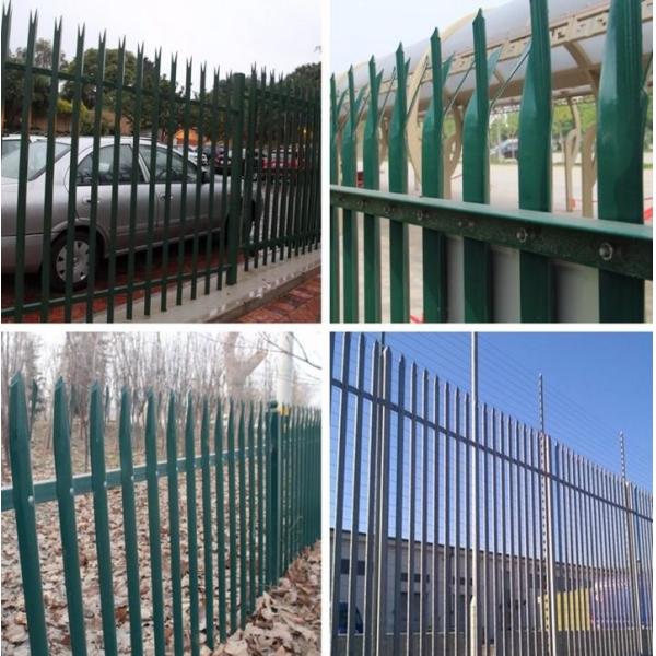 Galvanized Steel Palisade Fencing Easily Assembled Powder Coated Durability