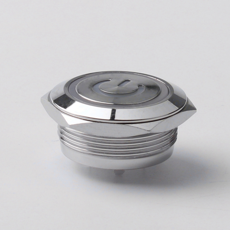 Industrial 12 Volt Momentary Power Switch 22mm Illuminated Metal Push Button 1NO Ring 4 Terminal IP67 CE for Max Voltage