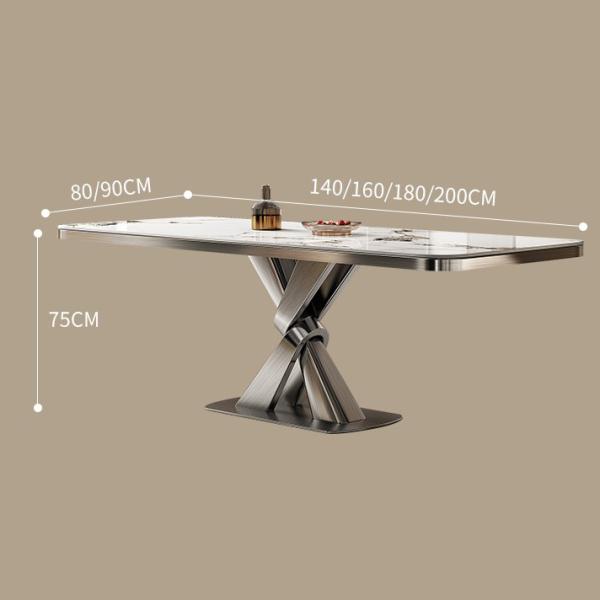 Des tables de cuisine en acier inoxydable de luxe en marbre carré Longueur 1,8 m