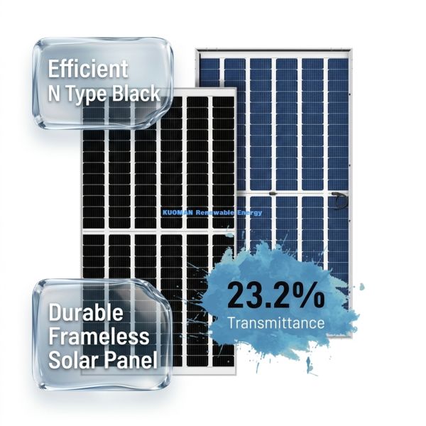540W 550W Mono Perc Solar Panel with 22% Efficiency and Frameless Glass Design