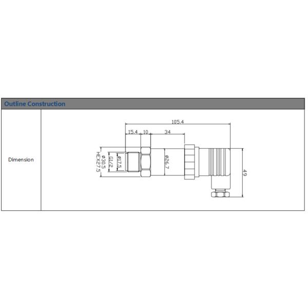 1/2BSP Передатчик давления на диафрагму 4-20mA Промышленный передатчик давления