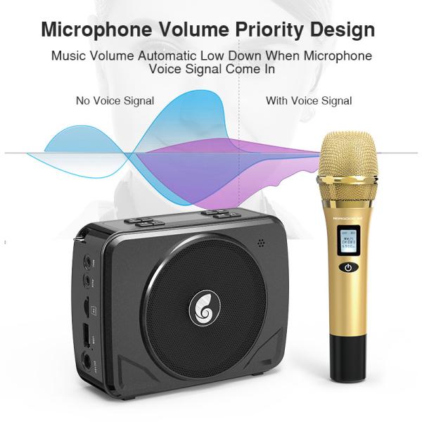 50W 30W 20W 15V 12V 2 set uhf wireless microphone headset handheld voice amplifier bluetooth speaker singing megaphone