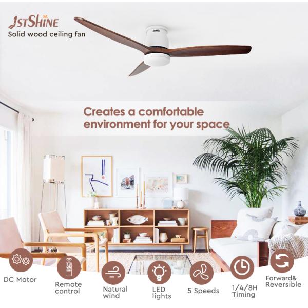 Suporte Dimmer Sim 1stshine Ventilador de teto LED com motor DC e design de economia de espaço