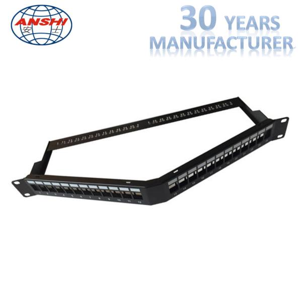 1U 24 Port Rack Mount Patch Panel UTP Blank With Rear Cable Management