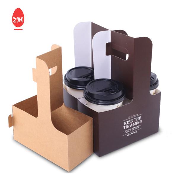 Disposable Cardboard Reusable Packaging Box FSC Drink Coffee Paper Cup Holder Tray