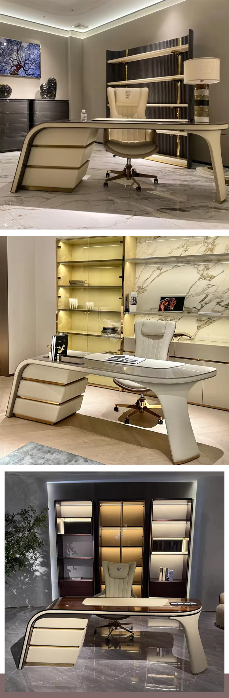 2026 New Hign End Home Office Furniture Table Modern Luxury Italian Custom Home Office Table