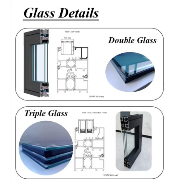 fenêtres en alliage noir chinois insonorisé en aluminium inclinaison et tour de fenêtre pour la cuisine de la maison