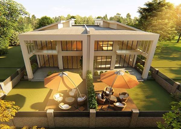 A moldação de aço clara de EU/AU/NZ/USA pré-fabricou a casa de campo frente e verso luxuosa