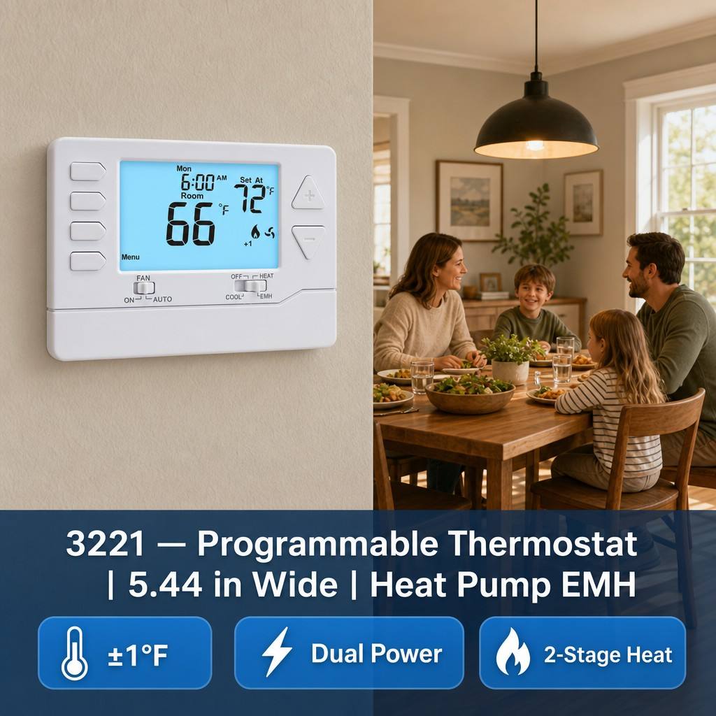 Energy-Saving 2 Heat 2 Cool Heat Pump Thermostat Load Rating 1.5 Amp Maximum All Terminals Combined