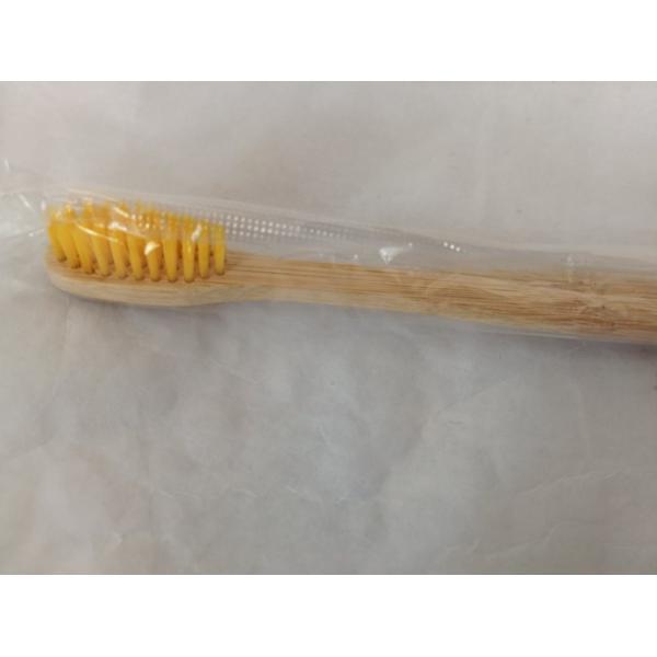 Cleaning Toothbrush Bamboo Handle Hotel Homestay Easy to Carry Teeth Cleaning Tool Yellow Plastic Bag Toothbrush