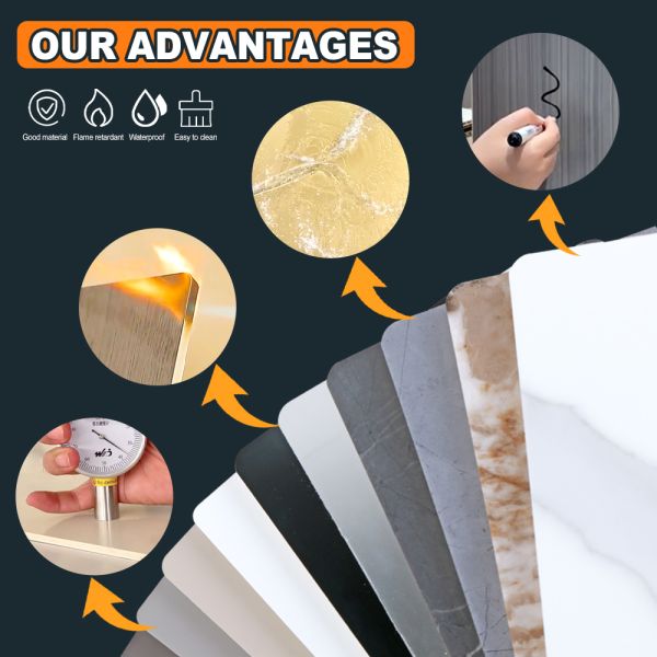New Pvc Bamboo Charcoal Wood Veneer Luxury Marble Wall Panel High Quality and Custom Interior Decor