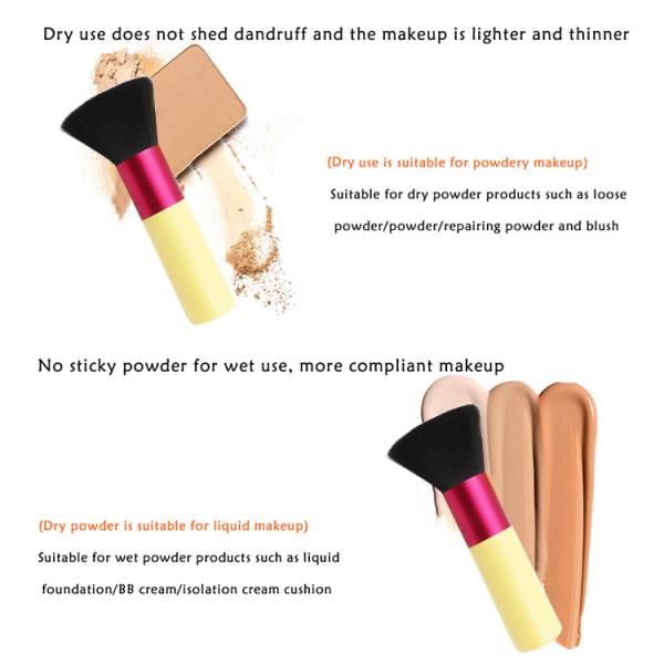 Synthetic Hair 12.8*2.5cm Telescopic Foundation Makeup Brushes