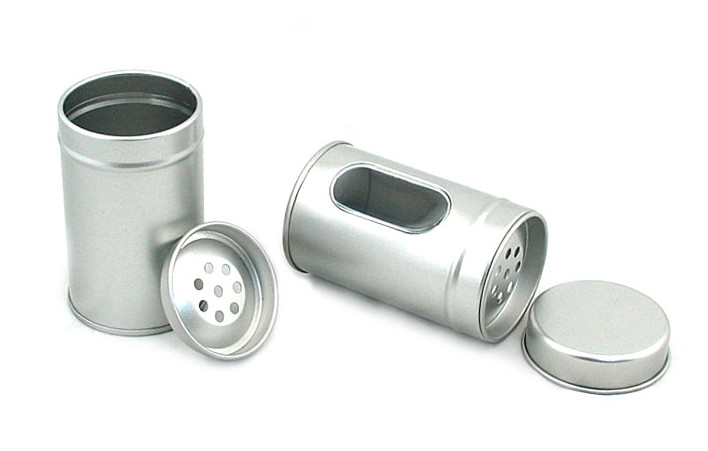 Pepper Spice Storage Round Small Tin Boxes With PET Window Grade - A Tinplate