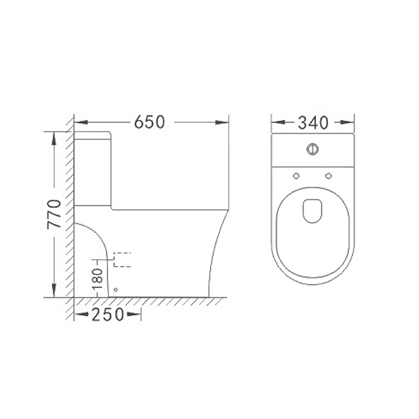 Rimless Two Piece Toilets UF Bathroom Water Closets 340x650x770mm Orin ORE5020