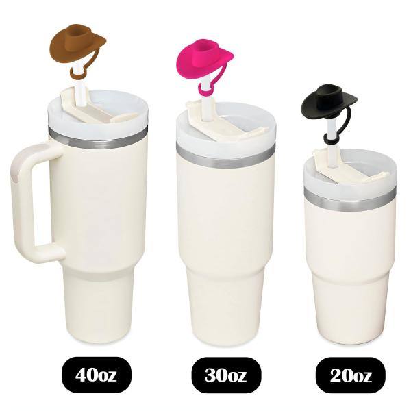 Toppers de paja de flores de silicona Reutilizables cubiertas y tapas para 9-10mm Las pajitas se ajustan Stanley 30 & 40oz Stambler Stanley Cap tapa