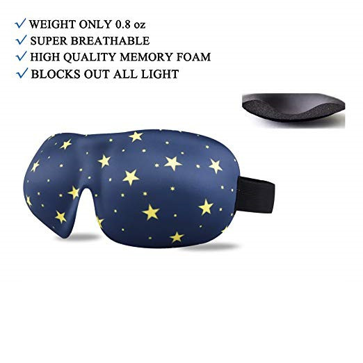 Woman & Man 3d Sleeping Eye Mask , Total Darkness Travel Eye Mask Free Earplugs