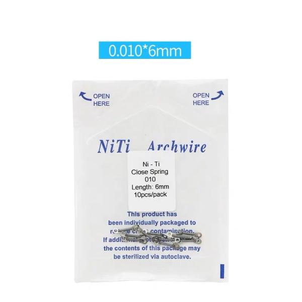 Dental Orthodontic NITI Alloy Light/Medium Force 6Size Braces For Teeth Class I Closed Coil Spring Dental Instrument