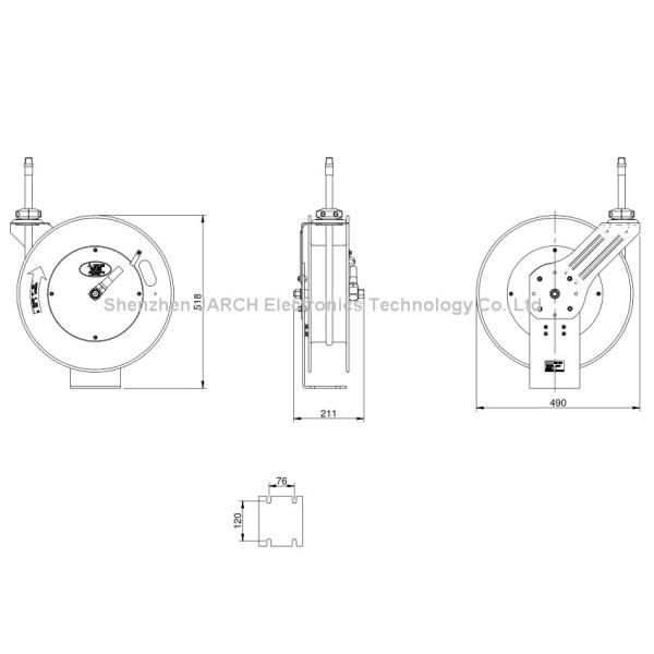 Carrete retractable de acero inoxidable de la manguera S304