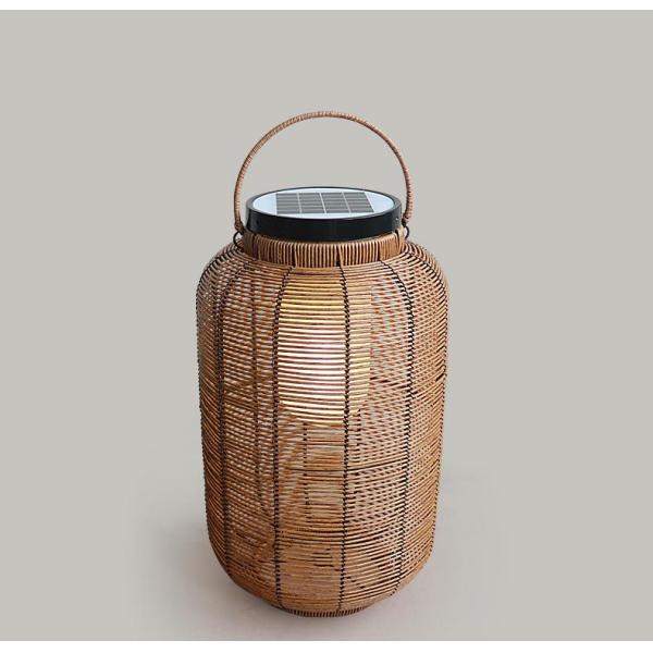 Decorative Rattan Woven Solar Lights , Outdoor Rattan Lamp For Villa Atmosphere