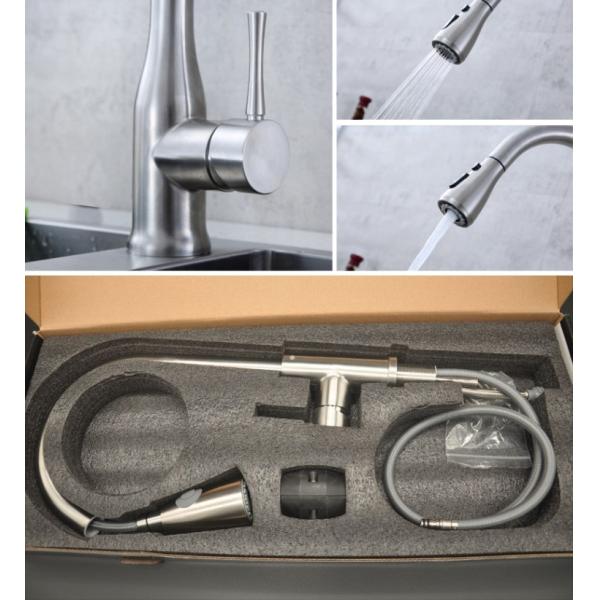 360 Swivel Deck Mounted Silver Kitchen Faucets Tap Hot Cold Mixer Single Handle