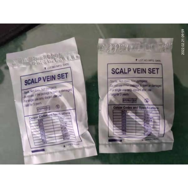 игла бабочки собрания крови черноты 22G с одним пакетом крыла индивидуальным