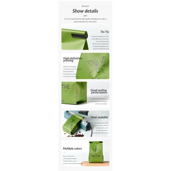 Customized Coffee Beans Packaging Bags Side Gusset Pouch  250g