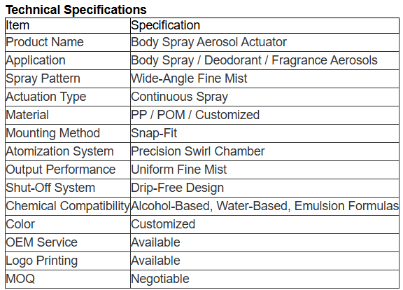 Deodorant Body Spray Valve, Aerosol Valve & Deodorant Spray Valve For Personal Care Aerosol Packaging And Daily Body Spray Use