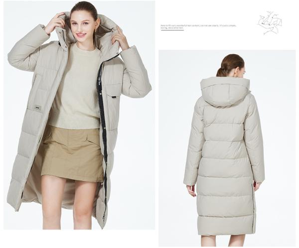 Fashionable Long Puffer Jacket Women Polyester Puffer Coat Women