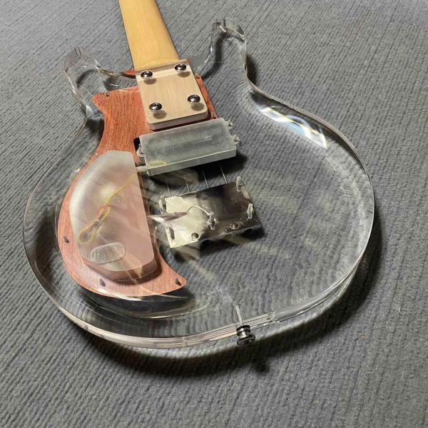 Custom Dan Armstrong 4 Strings Acrylic Electric Bass Maple Neck Rosewood Fretboard w/H
