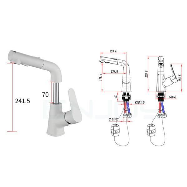 Swivel Rotatable 4 Inch Bathroom Faucet All Copper White Electroplated Finished