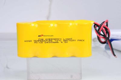 Baterias recarregáveis altas da carga 4000mAh 4.8V NICD para a iluminação de emergência