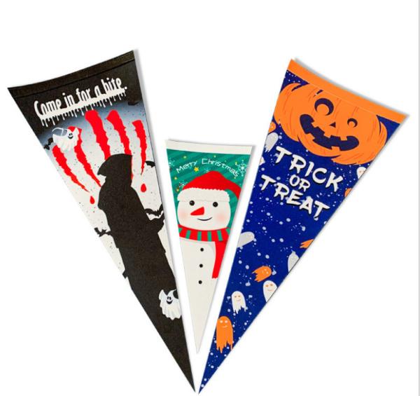 Colorful Waterproof Outdoor Felt Triangle Banner For Advertising