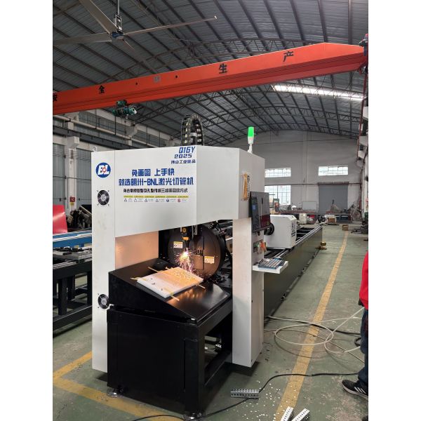CNC Laser Tube Cutter with 150 Meters Per Minute Cutting Speed for 20-120mm Tube Diameter and ±0.02mm Repeatability