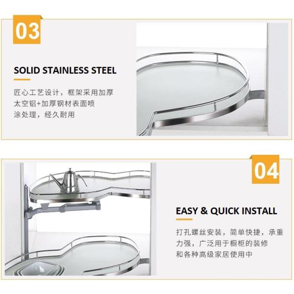 Magic Corner Swing Tray Kitchen Pull Out Basket For Kitchen Cabinets Stainless Steel