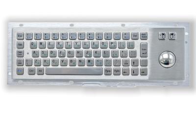 KIOSK IP65/IK07 Industrial Stainless Steel Metal Keyboard With Trackball Over 2million Key Life Cycle Rear Panel Mounted -40℃