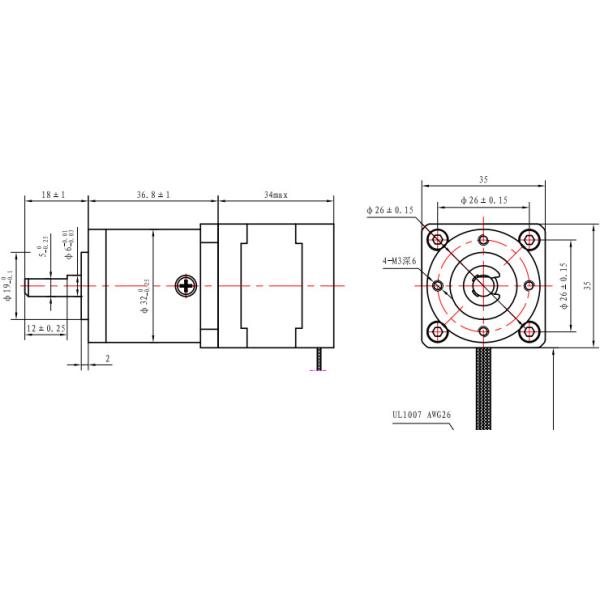 NEMA 14 180 MNm зацепил мотор редуктора планетарной шестерни Stepper мотора