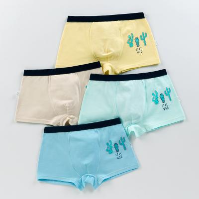 140CM 3XL Children'S Cotton Underwear Boxer Shorts Four Pack For Middle Aged Boys