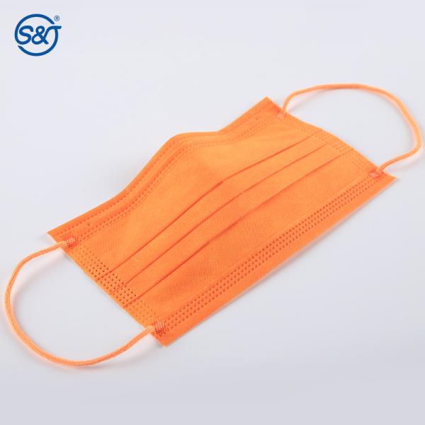 High saturation pure color protective disposable earloop 3-ply nonwoven face mask