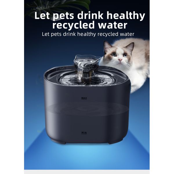 Large 2L Automatic Pet Water Dispenser Stylish New Model PP Pet Fountain LCD Display Time Setting Charging Circulating