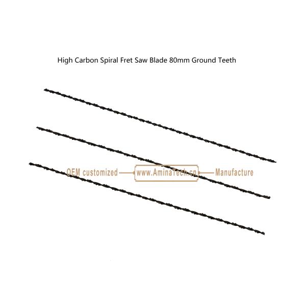 High Carbon Spiral Fret Saw Blade 80mm Ground Teeth,Power Cut for Carton Moulder, Carving Hole on Wood or PVA