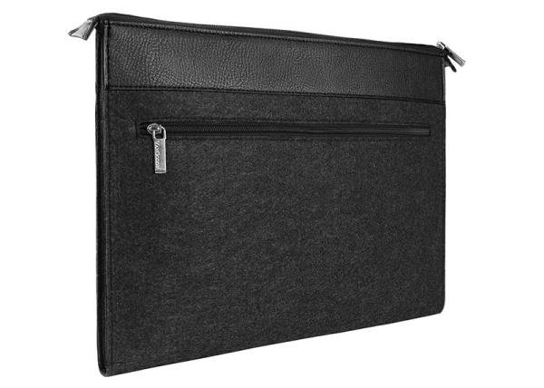 15 Waterproof Embroidery Felt Laptop Sleeve Case With Zipper Pockets