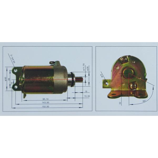 Waterproof CH125 Starter Motor Motorcycle Metal Materials Wear Resistance