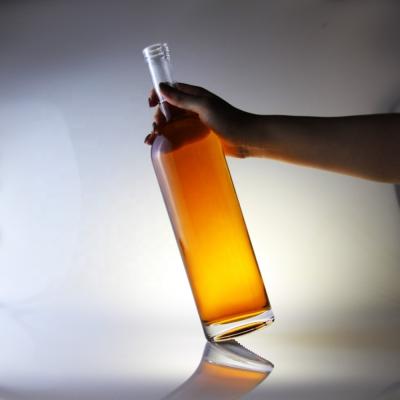 Glass Liquor Bottle Round 75cl Bottle For Cork Cap Type 1000ml 1750ml Collar Material