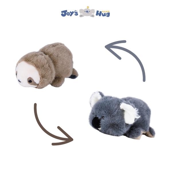 Dual Sided Plush Toy Sloth And Koala 2 In 1 Convertible Forms Stuffed Animal