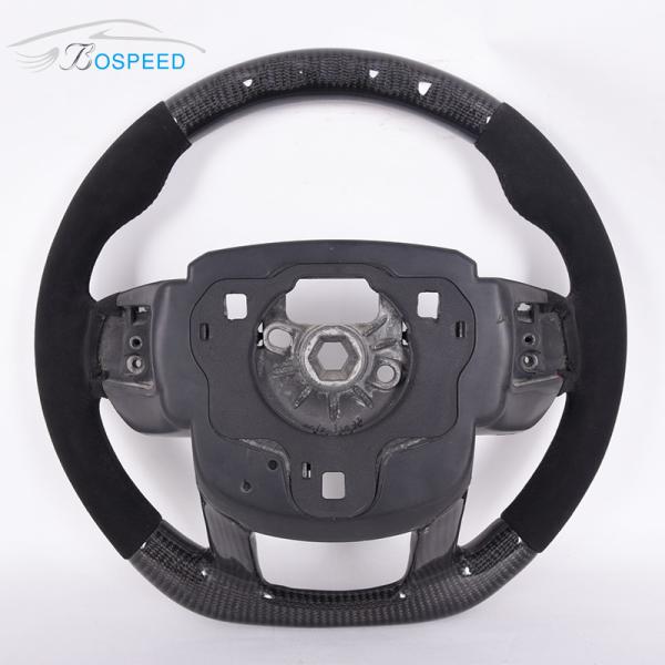 Yellow Stitch Land Rover Series Steering Wheel Carbon Fiber Black Style 35cm